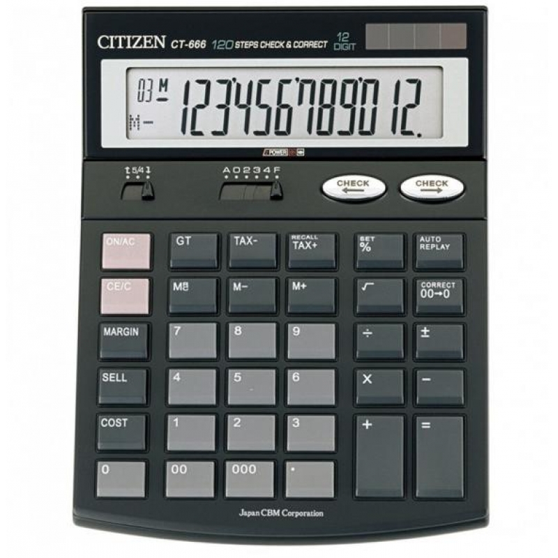 Настолен калкулатор Citizen CT-666N, 12-разряден, черен | Калкулатори | Офис техника и консумативи