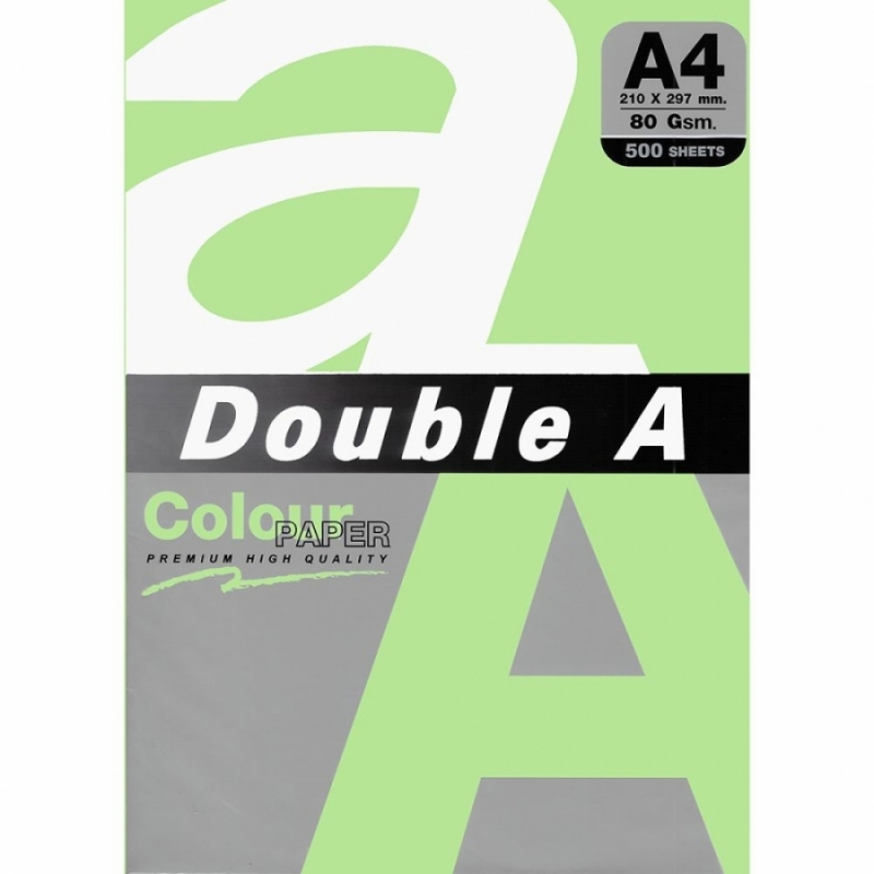 Цветна хартия Double A, A4, 500л, зелен | Цветна копирна хартия и картон | Бяла копирна хартия и картон