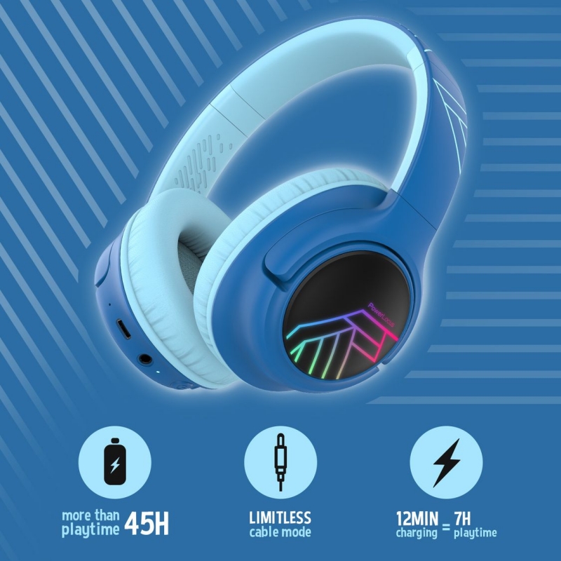 Слушалки за деца PowerLocus Bobo Kids Blue/Black