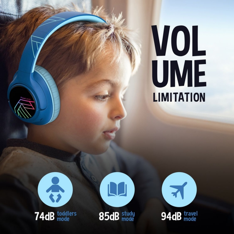 Слушалки за деца PowerLocus Bobo Kids Blue/Black