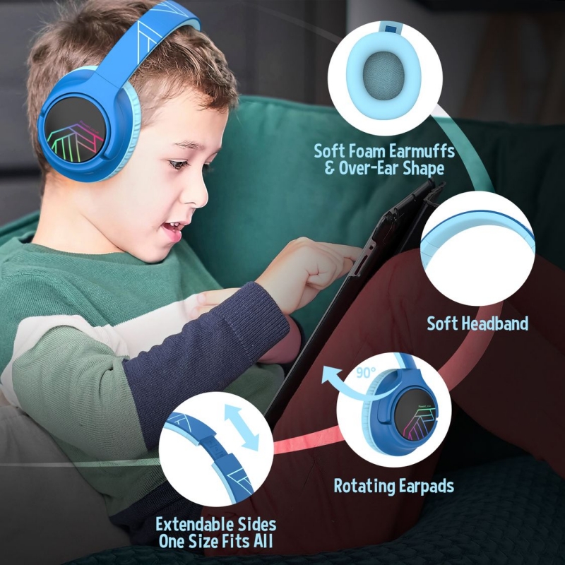 Слушалки за деца PowerLocus Bobo Kids Blue/Black