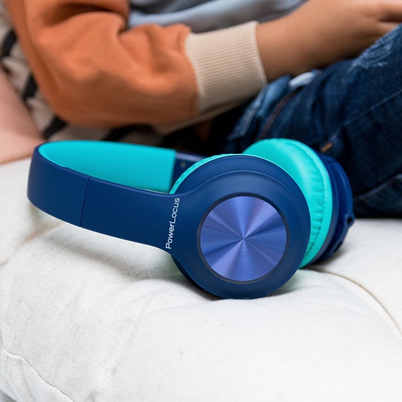 Безжични детски Bluetooth слушалки PowerLocus PLED Сини | Слушалки и микрофони | Компютърни аксесоари