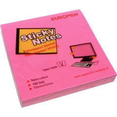 Самозалепващи листчета Sticky 75/75мм неон розови