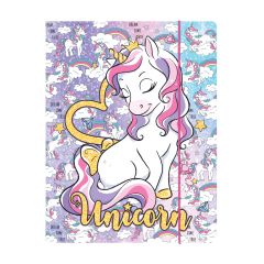 Max папка с ластик А4 лукс 600гр. Unicorn