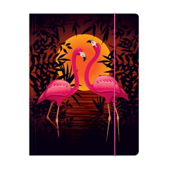 Max папка с ластик А4 лукс 600гр. Flamingo