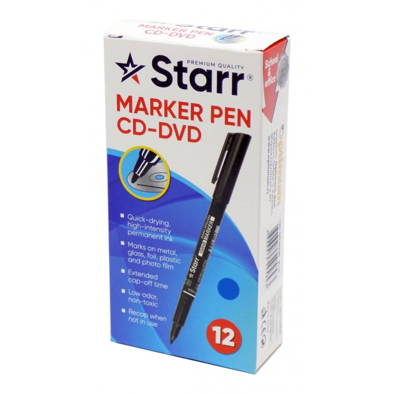 Starr перм. маркер за CD/DVD син | Перманентни маркери | ПИШЕЩИ СРЕДСТВА