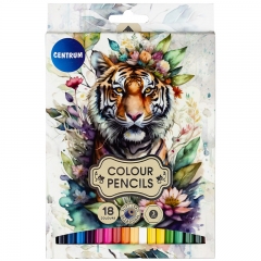 Цветни моливи 18 цвята Centrum Tiger 80482