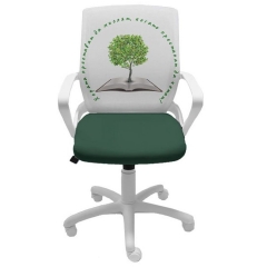 Детски работен стол Fly White Green Tree