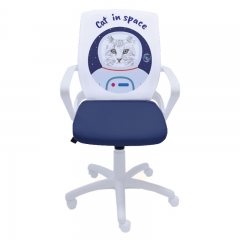 Детски работен стол Fly White Cat In Space