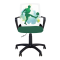 Детски работен стол Fly Black Football Green