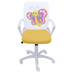 Детски работен стол Fly White Butterfly