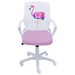 Детски работен стол Fly White Flamingo Flower