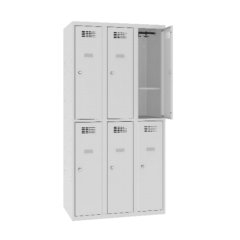 Метален гардероб с 6 отделения с рафт Malow SUS 332 W 900/500/1800 h mm
