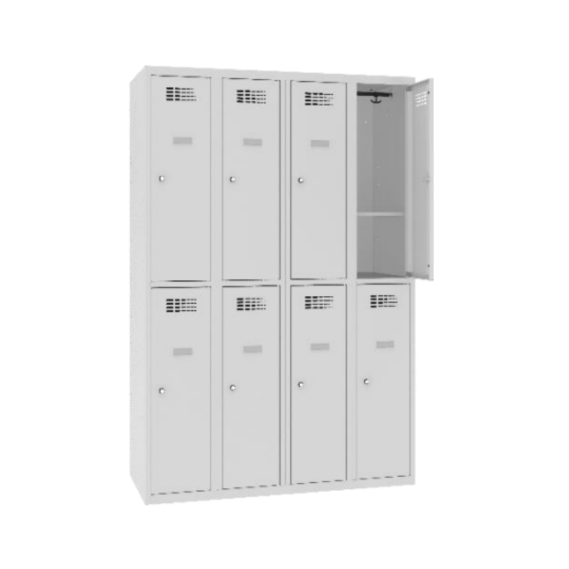 Метален гардероб с 8 отделения и с рафт Malow SUS 342 W 1200/500/1800 h mm | Мебели от МЕТАЛ | ОФИС ОБЗАВЕЖДАНЕ