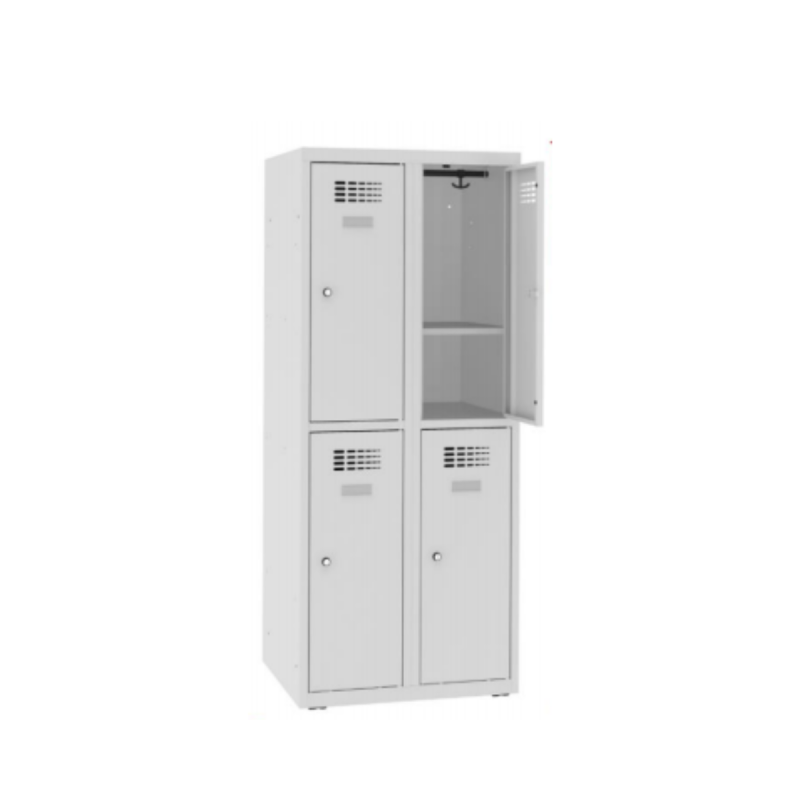 Детски метален гардероб с 4 отделения с рафт Malow MSus 322 S 600/500/1450 h mm | Мебели от МЕТАЛ | ОФИС ОБЗАВЕЖДАНЕ