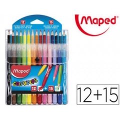 Комплект цветни моливи и флумастери Maped color'peps 15+12 цвята 