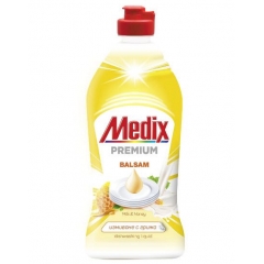 Препарат за миене на съдове Medix Beauty Balsam, мляко и мед, 415 ml, жълт