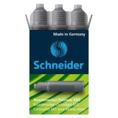 Патрон за борд маркер Schneider Еco 110, модел 655 черен- 3 броя в опаковка