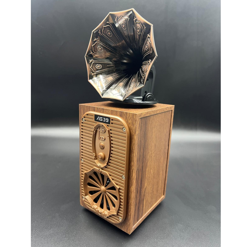 Bluetooth радио колонка Ashu AS39, 1x8W, 1200mAh, Кафяв