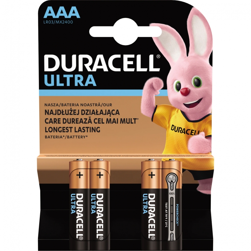 Батерии алкални Duracell Turbo LR03/MX2400 AAA оп. 4 | Батерии | Офис техника и консумативи