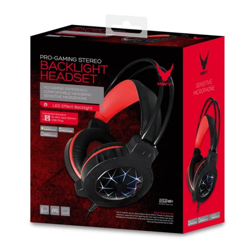 Геймърски слушалки Varr Gaming с микрофон, VH6010B черни 