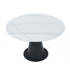 Трапезна маса ST29-FX 75(120)x120 бял мрамор