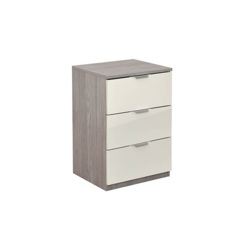Нощно шкафче Elegance 3F, дъб нордик/пясъчен гланц