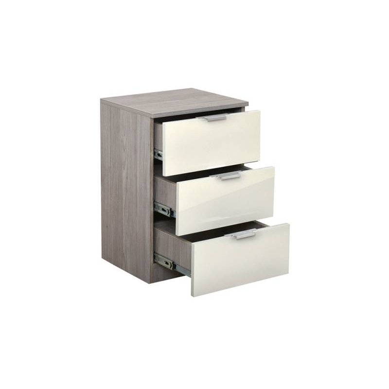 Нощно шкафче Elegance 3F, дъб нордик/пясъчен гланц