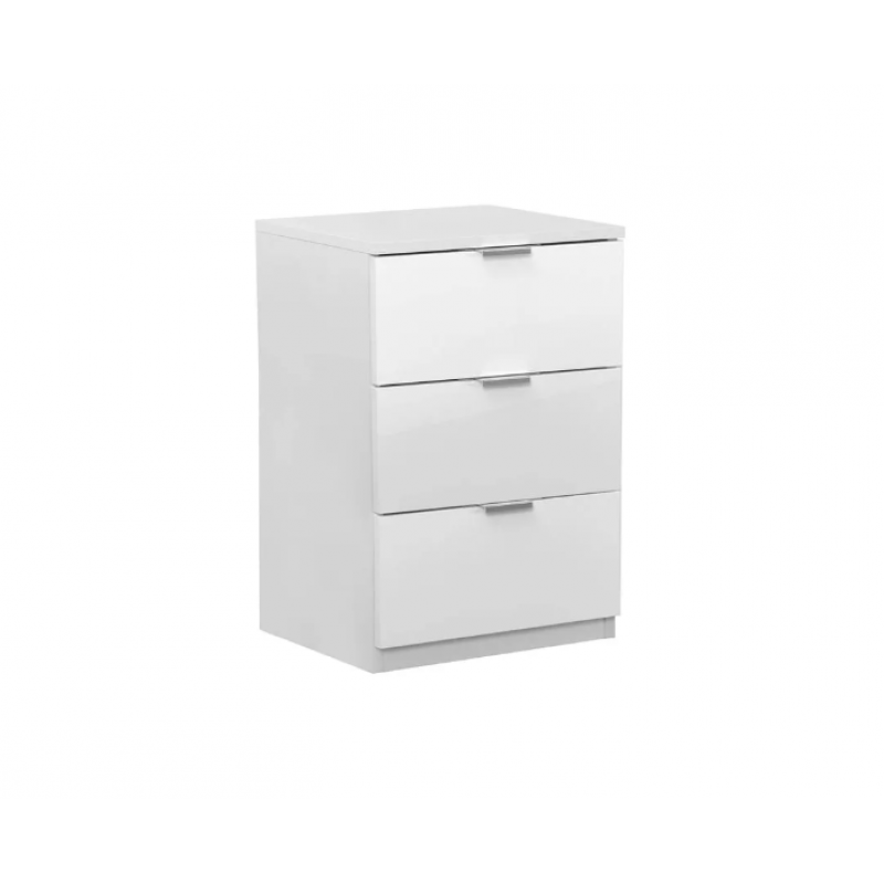Нощно шкафче Elegance 3F, бял гланц