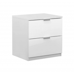 Нощно шкафче Elegance 2F, бял гланц