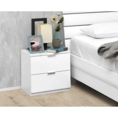 Нощно шкафче Elegance 2F, бял гланц
