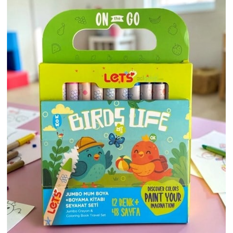 Комплект за оцветяване Let's  12 цвята восъчни пастели L11010