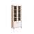Висок шкаф с витрина Aliba в цвят дъб канела/бял 68.5/35.5/180.5 см