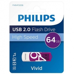Флаш памет Philips Vivid 64GB 2.0, USB 