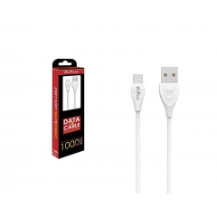 Кабел DeTech USB Type-C бял