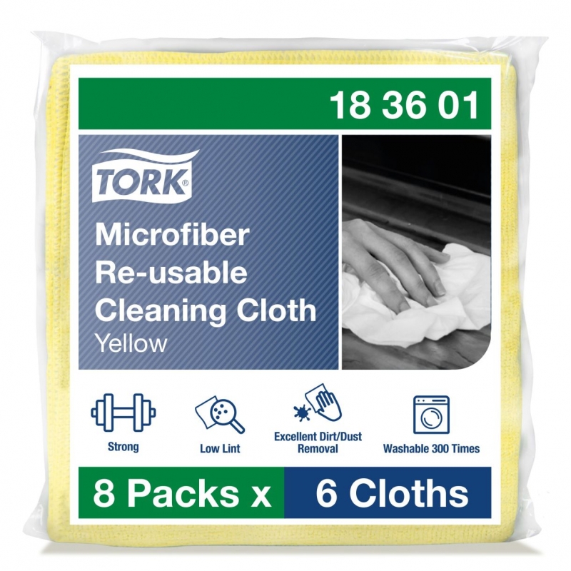 Микрофибърни кърпи Tork, Premium, 183601, жълта | Санитарни консумативи и диспенсъри | ПОЧИСТВАНЕ И ПОДДРЪЖКА