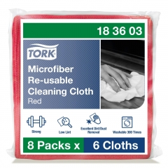 Микрофибърни кърпи Tork, Premium, 183601, червена
