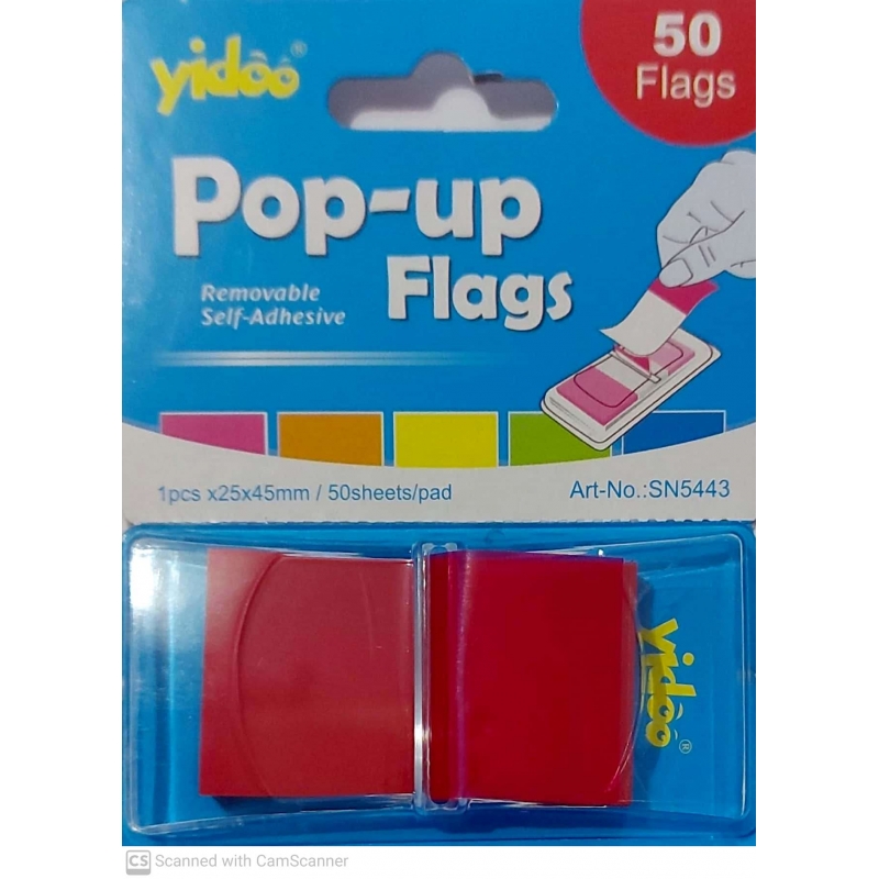 Самозалепващи индекси POP-UP, PVC, 45 x 25 mm, червени, 50 броя | Самозалепващи листчета и бели кубчета | АКСЕСОАРИ ЗА БЮРО
