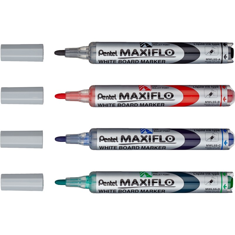 Борд маркер Pentel Maxiflo MWL5S-AO - червен | Борд маркери | ПИШЕЩИ СРЕДСТВА