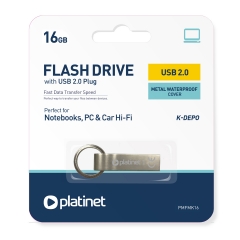 Флаш памет USB Platinet 16GB, 2.0, метална