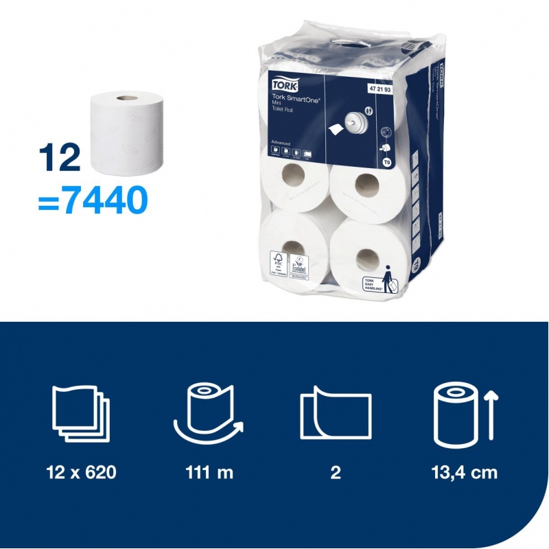 Тоалетна хартия за диспенсър Tork T9, 472193, оп.12 бр. | Диспенсъри и консумативи | ПОЧИСТВАНЕ И ПОДДРЪЖКА