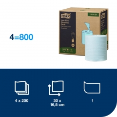 Кърпи на ролка за дезинфекционна кофа Tork, W10, 190491, кашон