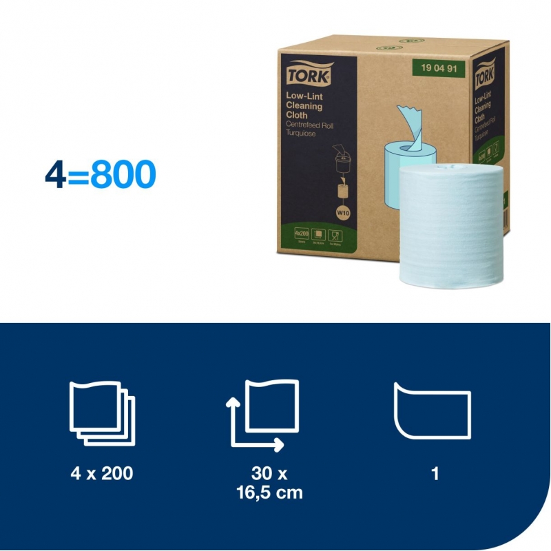 Кърпи на ролка за дезинфекционна кофа Tork, W10, 190491, кашон | Санитарни консумативи и диспенсъри | ПОЧИСТВАНЕ И ПОДДРЪЖКА