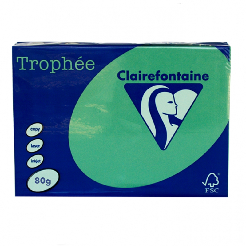 Копирна хартия Trophee зеленa A4 80 гр. 500 л | Цветна копирна хартия и картон | Бяла копирна хартия и картон