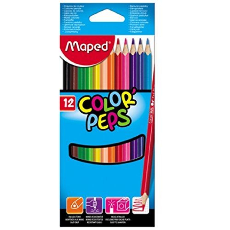 Цветни моливи Maped colorpeps  12бр | Флумастри, пастели, моливи | ПРОДУКТИ ЗА УЧЕНИКА